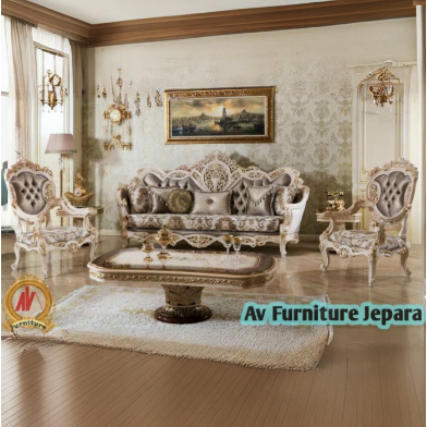 Kursi sofa Ruang Tamu keluarga model Ukiran