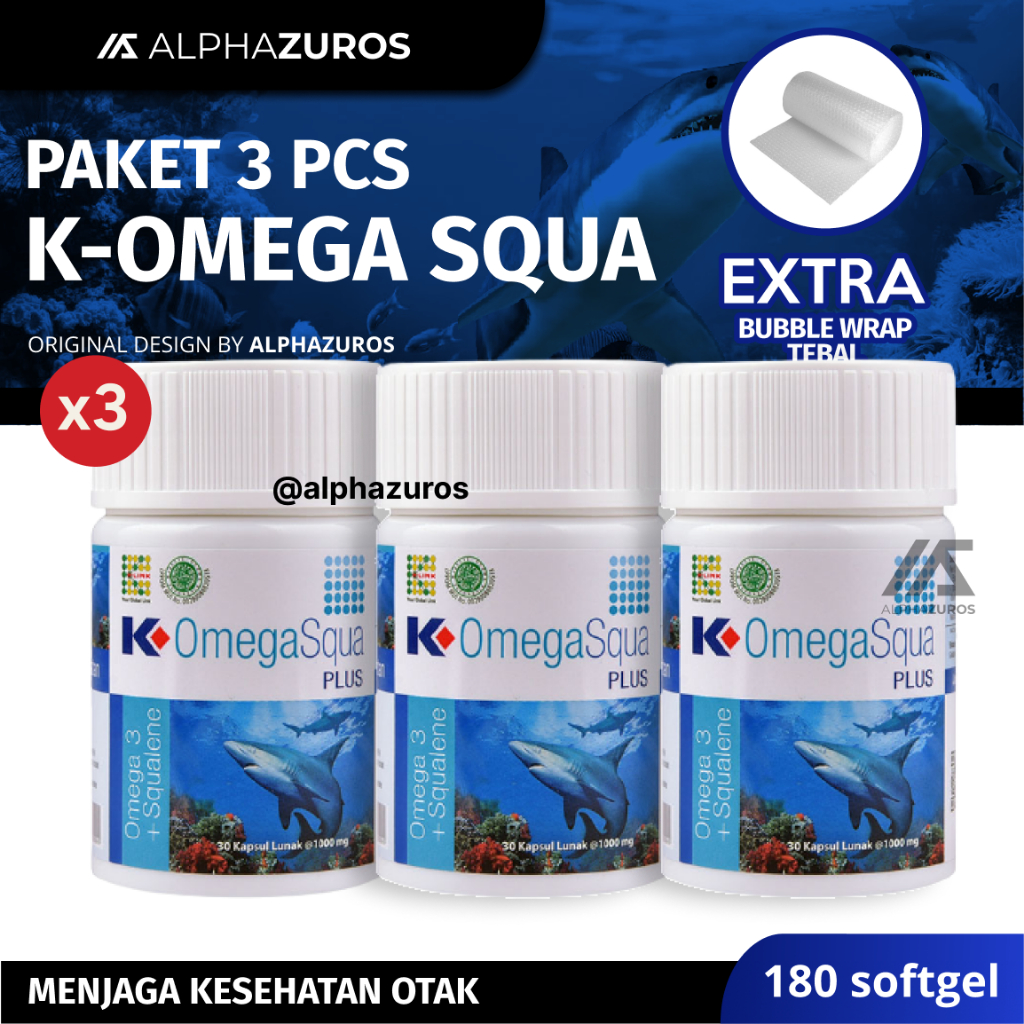 [Paket Hemat] K Omega Squa (3 pcs) K Omega Squa Plus Original Squalene & Lecithin 1 Botol is 30 Soft