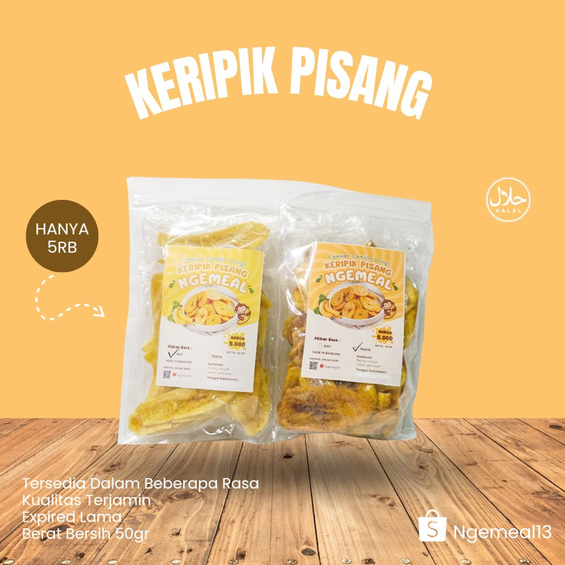 

keripik pisang NgeMeal | Keripik pisang asin | keripik pisang manis | 50GR