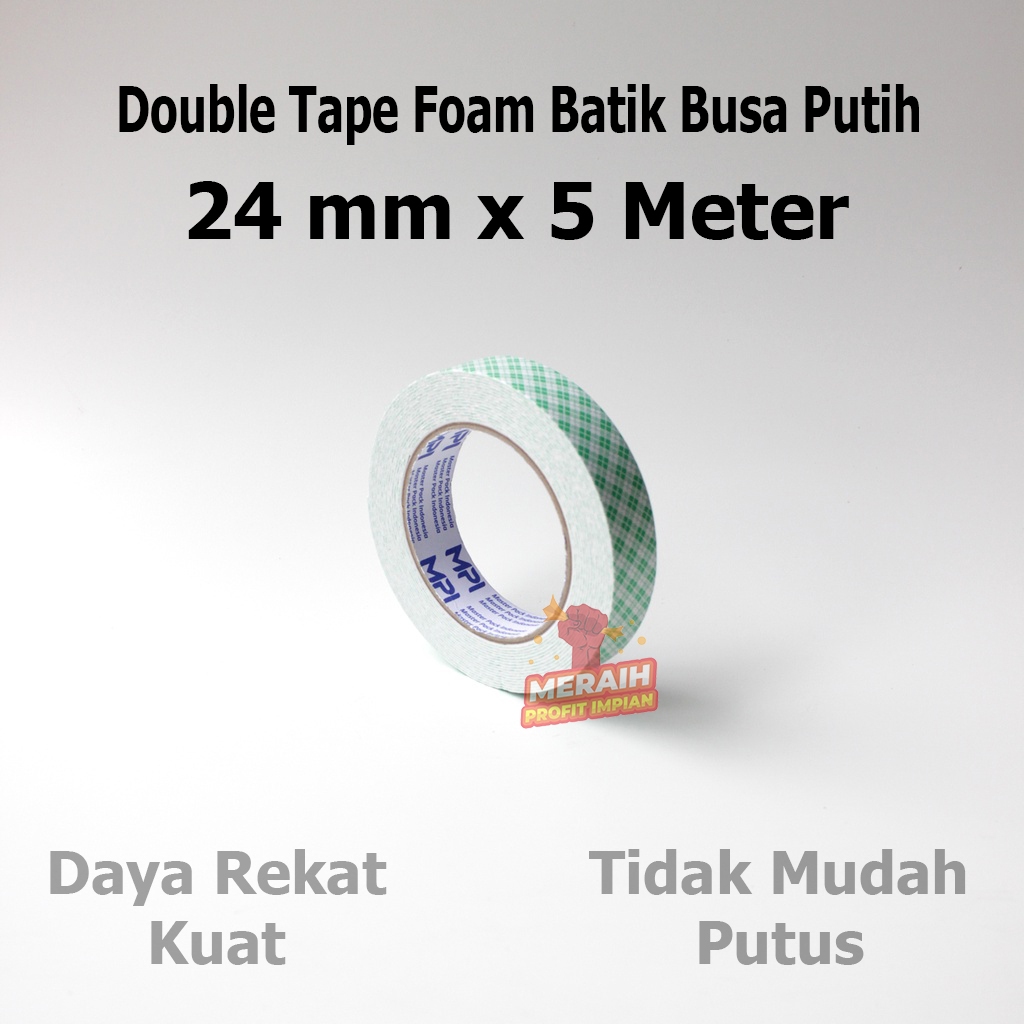 

Double Tape Foam Batik Busa Putih MPI 24 mm x 5 Meter