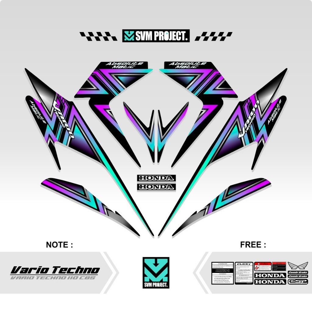 STRIPING VARIO TECHNO 110 CBS MOTIF 42 / VARIO KARBU 110 / VARIASI VARIO LAMA 110 / MODIFYU STIKER S