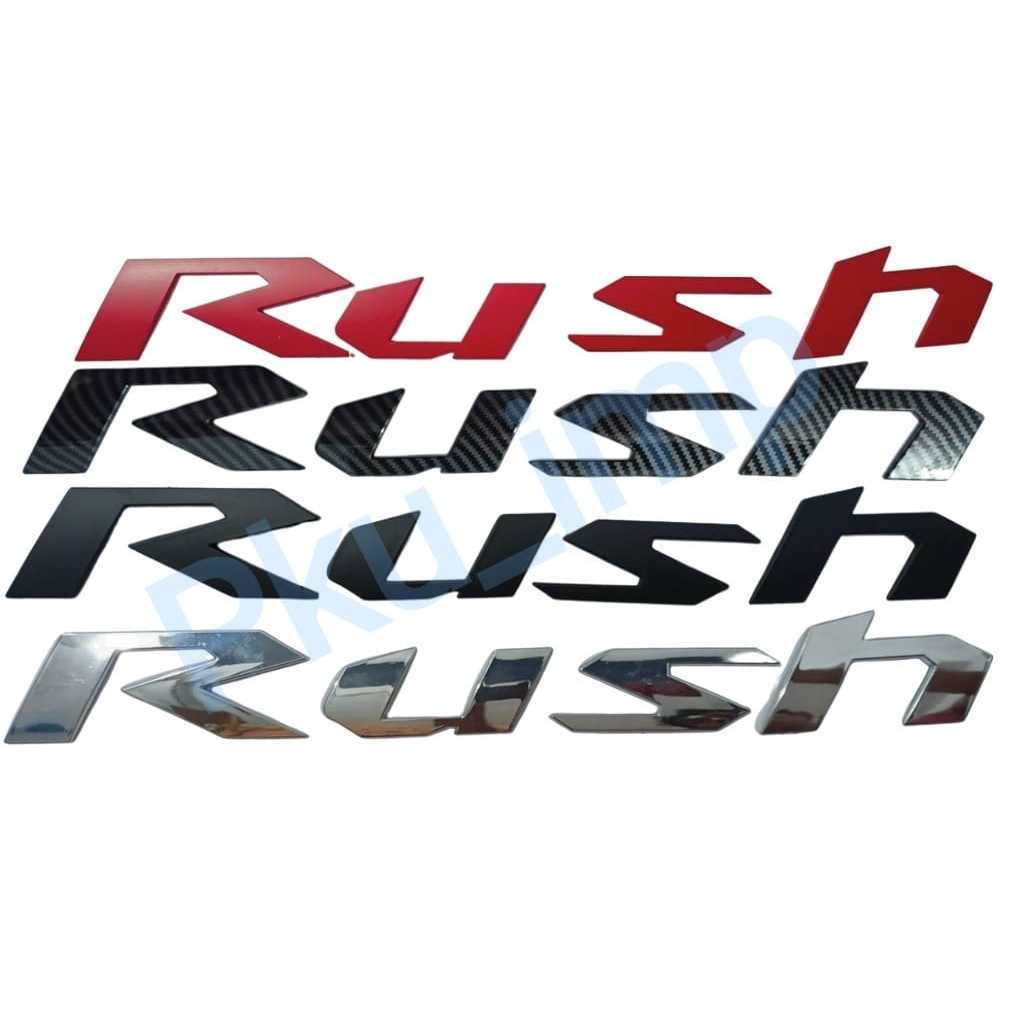 {Pku Imp} Stiker Emblem Logo KAP MESIN RUSH MERAH HITAM CHROME CARBON