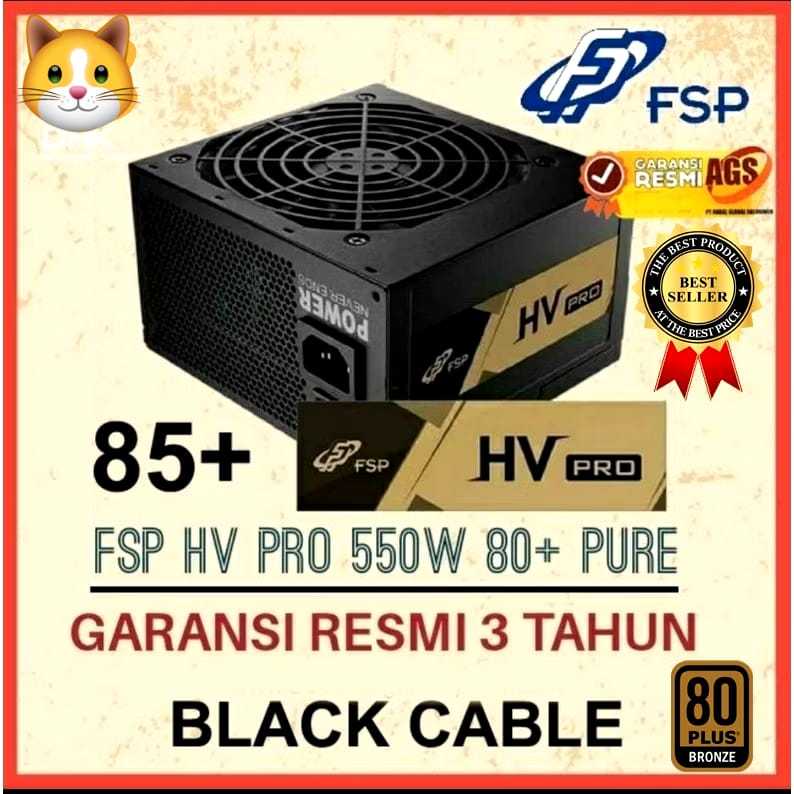 FSP HV PRO 550W Power Supply - FSP550-51AAC ATX, Hitam