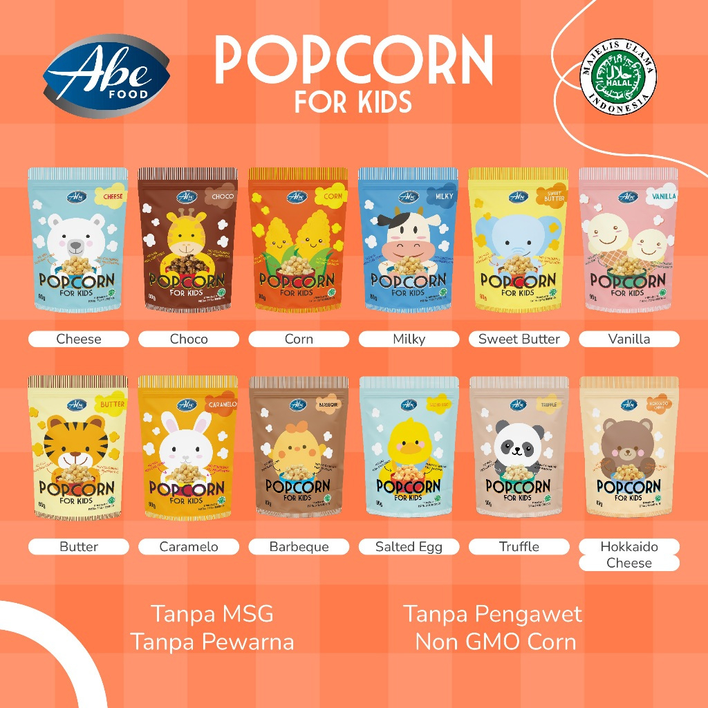 

Abe Popcorn For Kids 80g Snack Sehat Bayi / Cemilan Anak