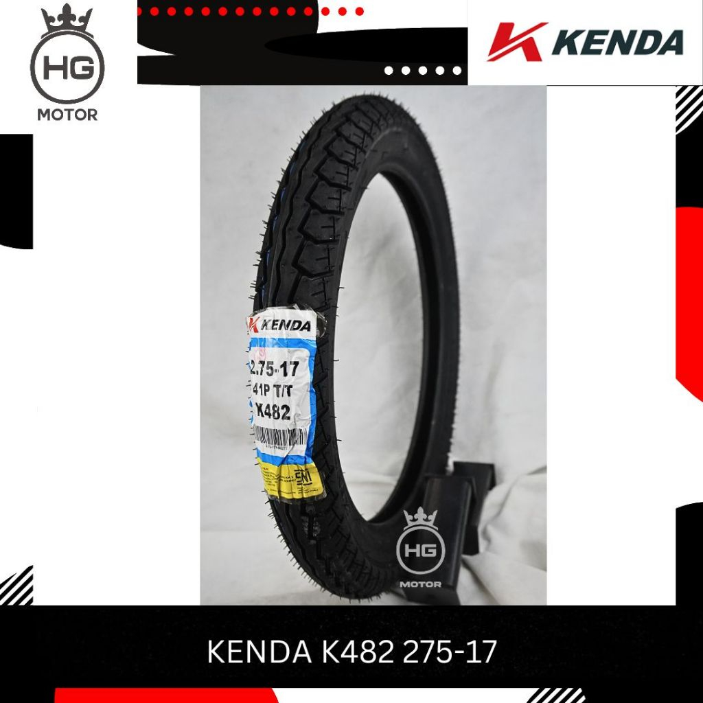BAN LUAR MOTOR KENDA K482 250 275 RING 17 UNTUK MOTOR BEBEK TUBETYPE 2.50-17 2.75-17