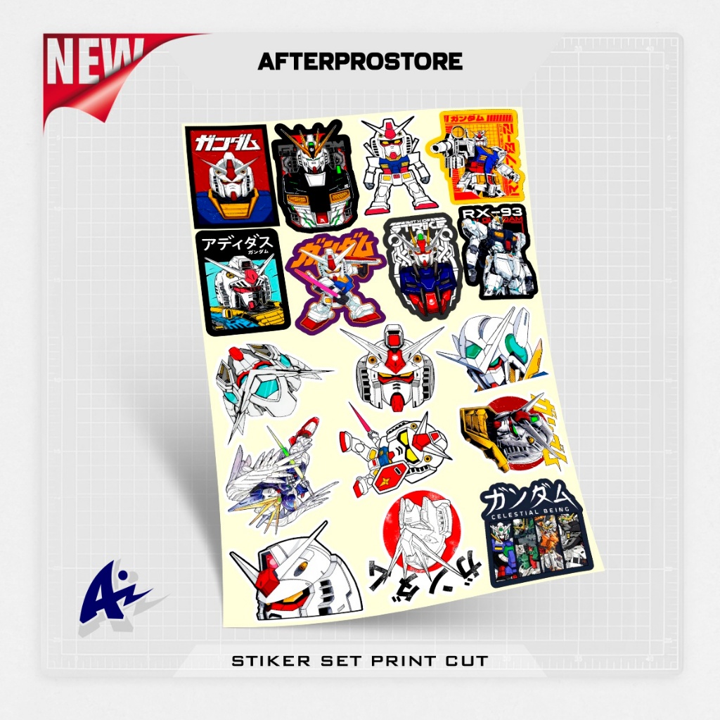 STICKER PACK VINYL  / MOTIF GUNDAM / STIKER / GUNDAM  / TRANSFORMERS / LAPTOP / BRAND / INTIP / HELM
