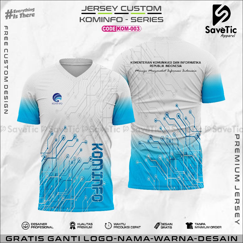 BAJU KAOS JERSEY KOMINFO PART02 FULL PRINTING SUBLIM CUSTOM