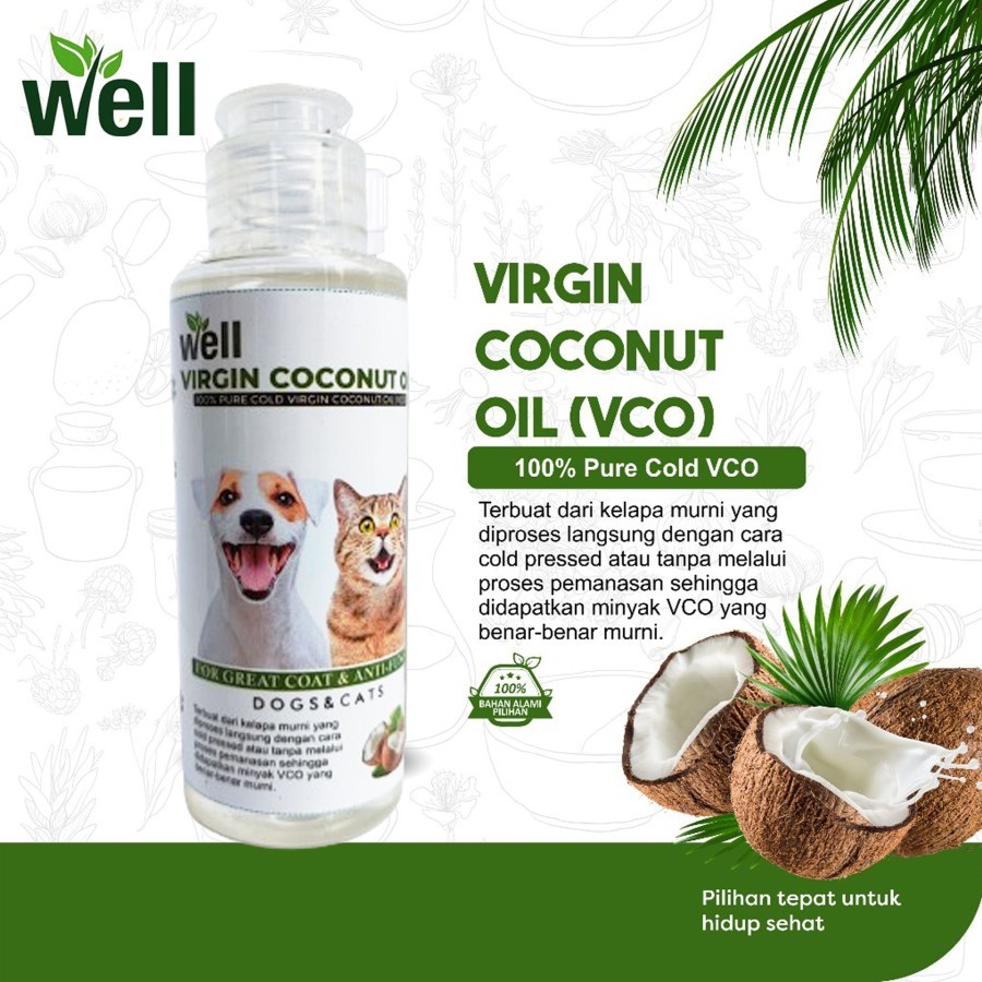 Vitamin Virgin Coconut Oil Untuk Anjing Dan Kucing Obat Anti Jamur Scabies Obat Luka Dalam dan Luar 