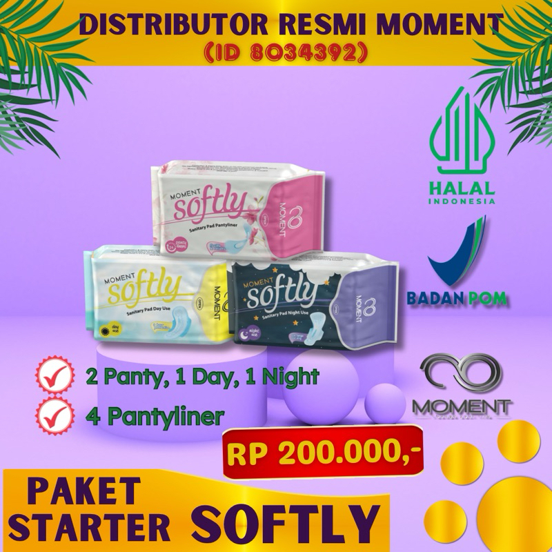 PROMO MOMENT SOFTLY Pantyliner Pembalut wanita Herbal Alami