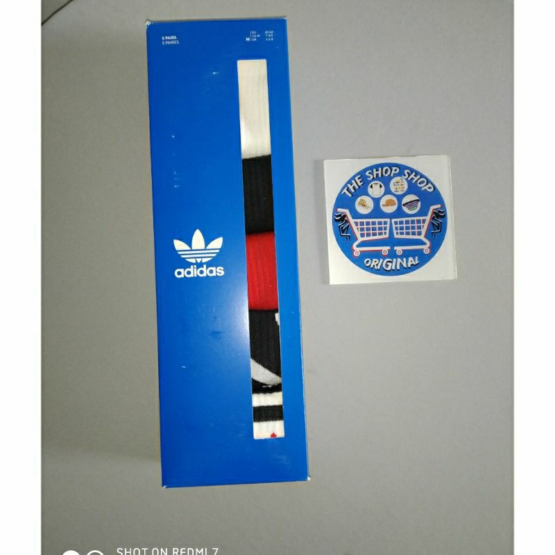 Kaos Kaus Kaki Cowok Cewek Adidas GRAPHIC CREW SOCKS 5 PAIRS Original IL5012
