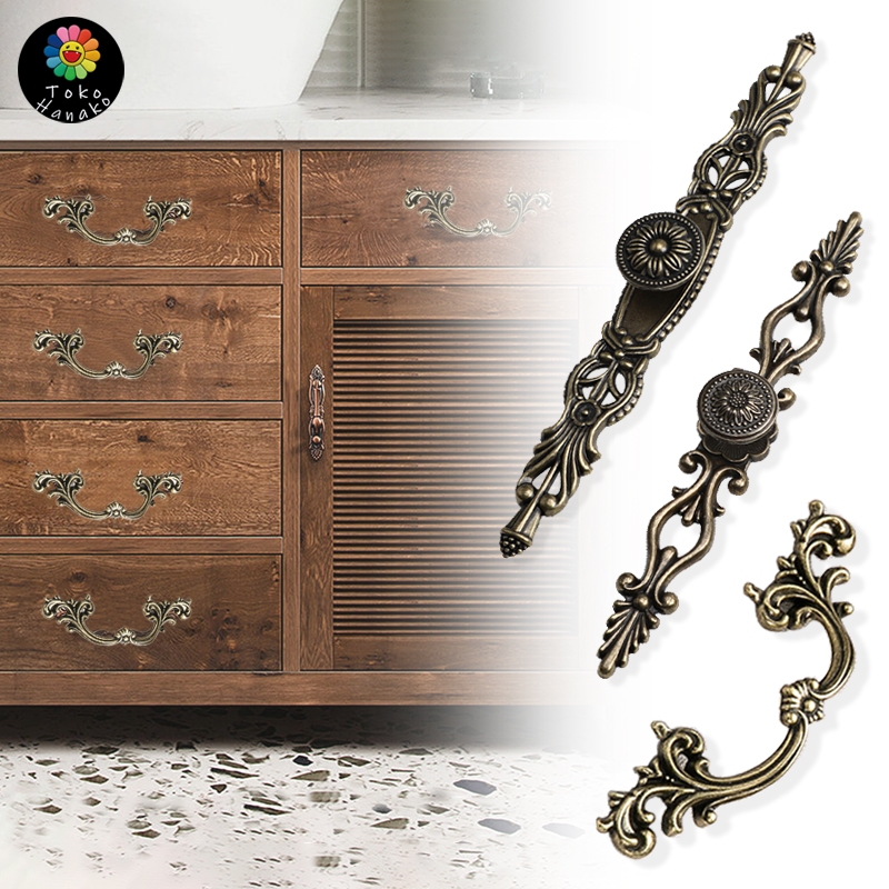 Tarikan Laci Lemari Vintage Freya Klasik Handle Laci Gagang Pintu Tarikan Pintu Almari Bufet Kuninga