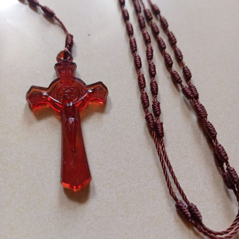 Rosario Tali Coklat Muda/Kalung Rosario Tali