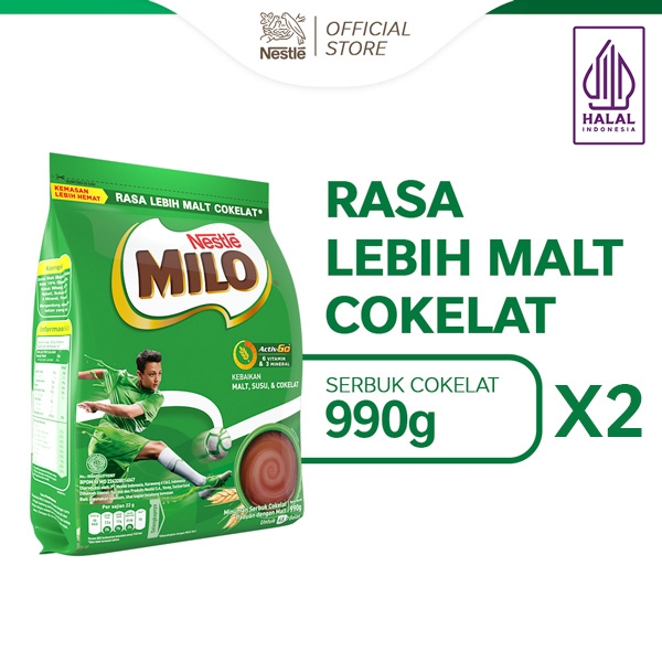 

MILO ACTIV-GO Susu Coklat Pouch 990 gr x 2