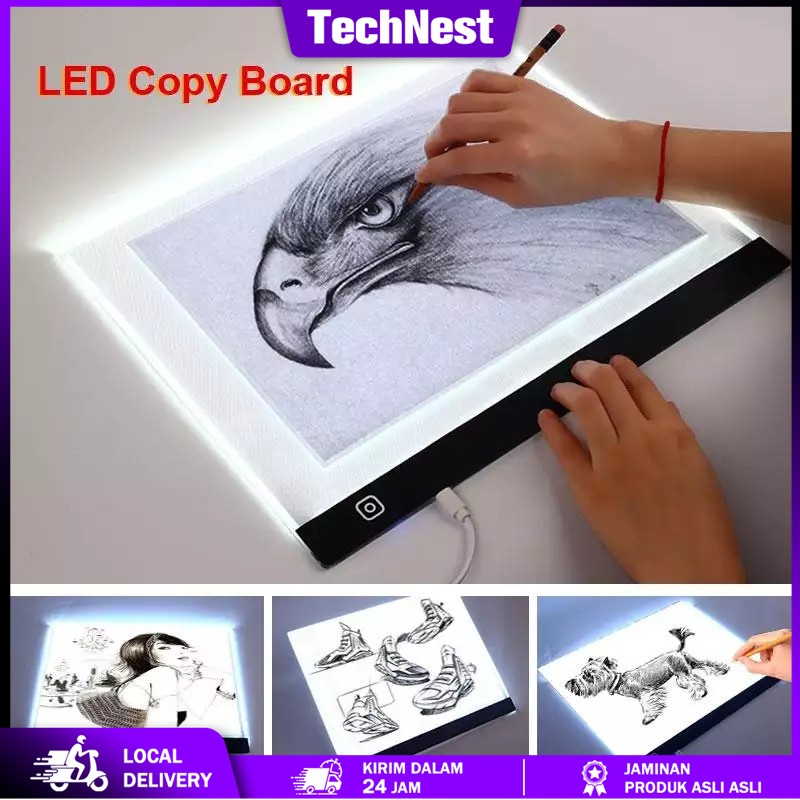 

A3/A4 LED Drawing Tracing Board Stensil Board Papan Jiplak Gambar LED Anak Dewasa Copy Board Papan LED Light Pad Ultra Slim