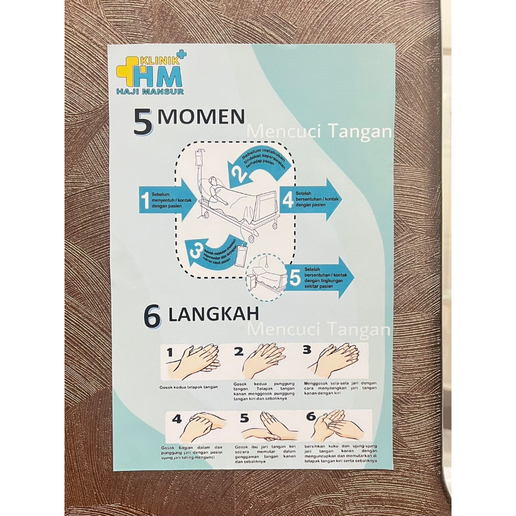 

5 momen cuci tangan 6 langkah cuci tangan stiker indoor
