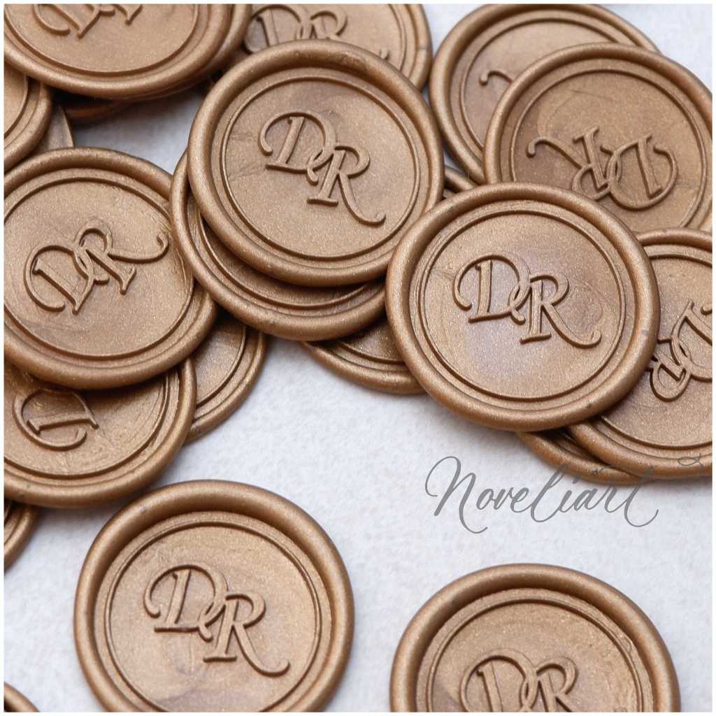

Wax Seal Coin logo monogram initial DR RD / inisial logo DR RD / lilin stempel segel undangan siap pakai / vintage sticker