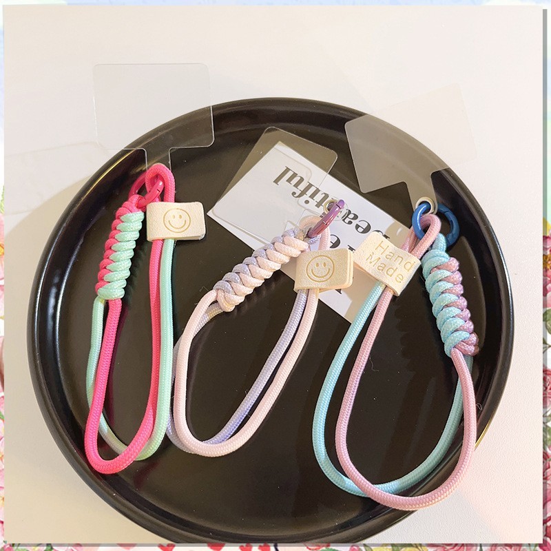 Tali HP String Gantungan Tali Pergelangan Tangan Dikepang Rantai Ponsel Antihilang Casing HP Warna K