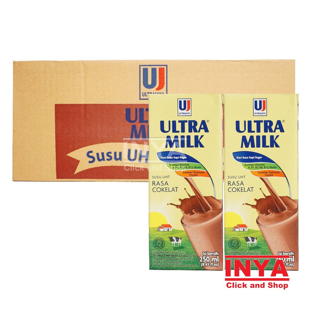 

Ultra Milk Susu UHT Rasa Cokelat 24x250ml BOX - Susu Kemasan - Chocolate Milk Drink