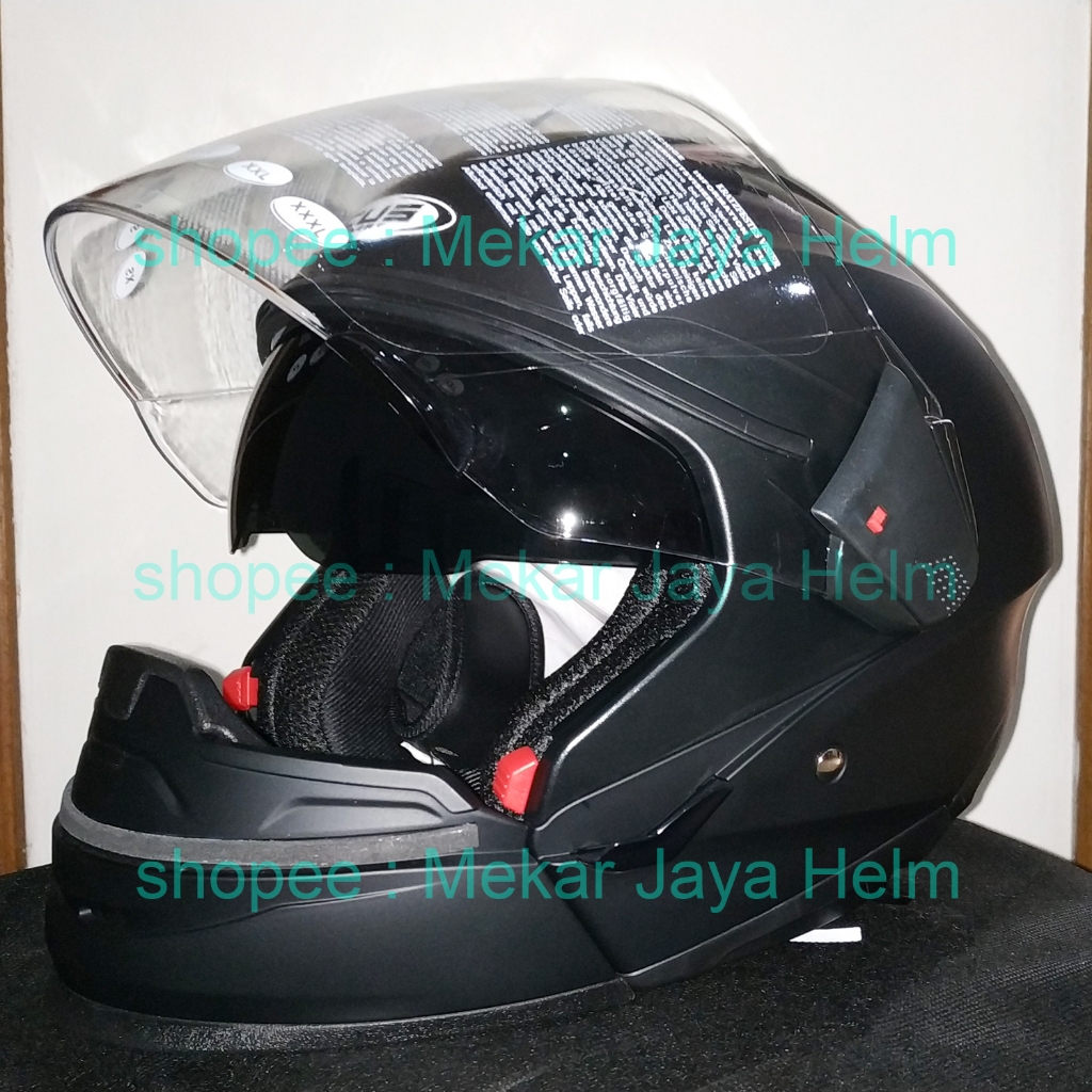 HELM ZEUS 611C ZS-611C modular HItam DOFF dop 2in1 HALF FACE/FULL FACE