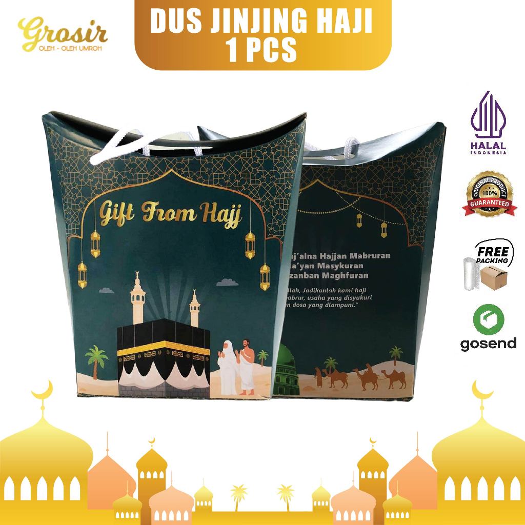 

Dus Kotak Kemasan Oleh-Oleh Haji Tali jinjing teng tang kabah Premium