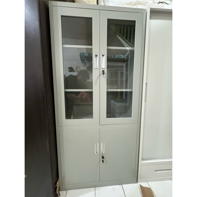 Lemari Arsip Besi Full Kaca/ Lemari Kantor/ Almari Arsip/ Lemari Hias Kaca/ Lemari Arsip Importa