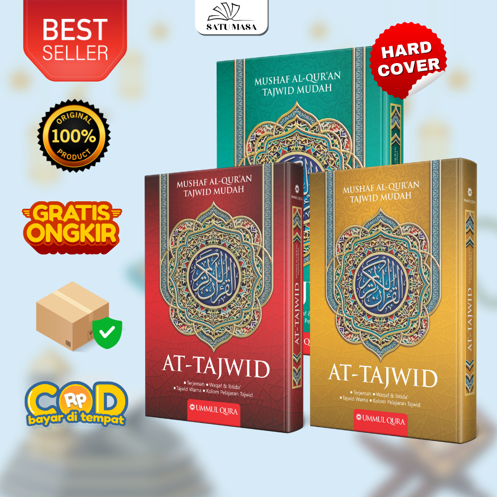 Mushaf Al-Quran At-tajwid Terjemah | Quran Lansia | Tajwid Warna Waqaf Ibtida | Tajwid warna A5