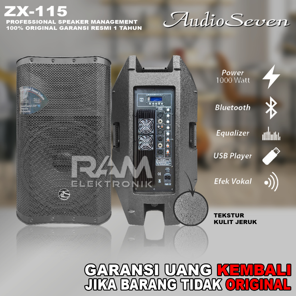 Speaker Aktif 15 Inch AUDIO SEVEN ZX115 | ZX 115 Original 1000 Watt