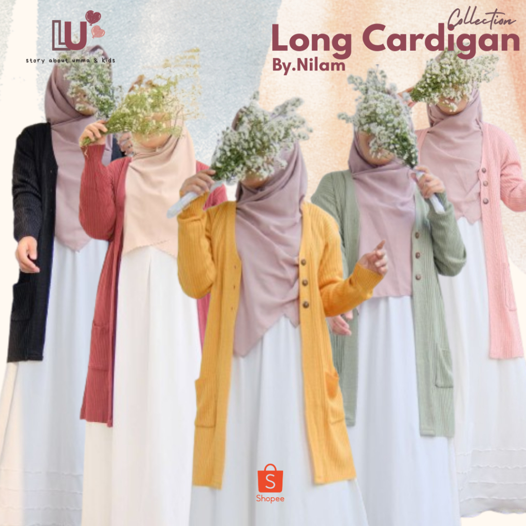 Little Ummah - CARDIGAN JUMBO RAJUT WANITA BY NILAM INDONESIA | LONG CARDIGAN JUMBO