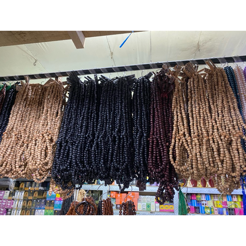 PAKET GROSIR 10 PCS TASBIH KAYU STIGI WALI KUKUN TERMURAH SOUVENIR PERNIKAHAN HITANAN SOUVENIR HAJI 