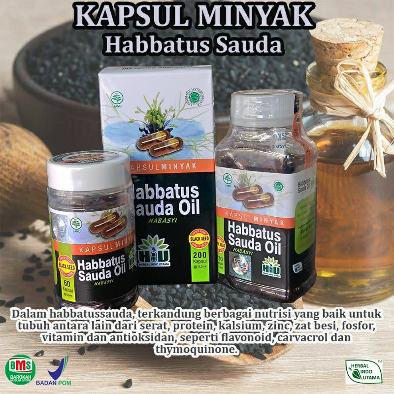 HABBATUSSAUDA OIL HIU 200 kapsul Asli Habasyah ORI100%