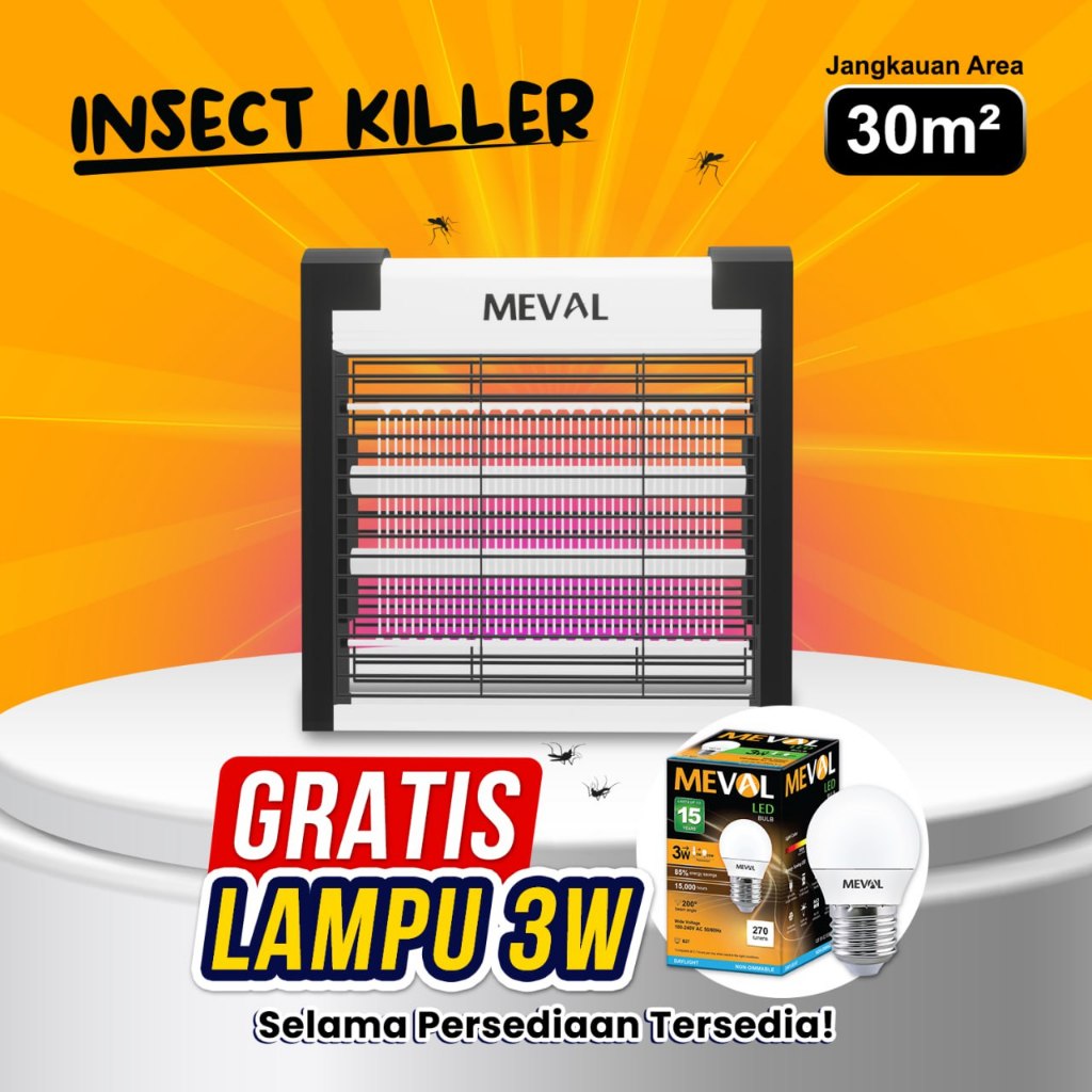 MEVAL Insect Killer Perangkap Nyamuk Serangga Lampu UV 2 Watt