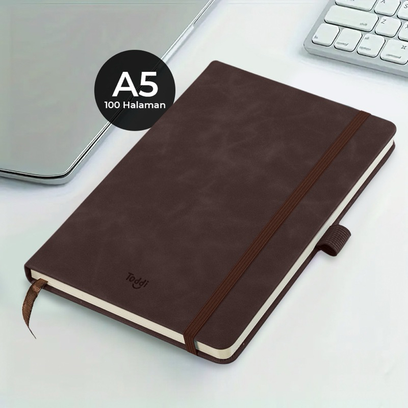 

TaffHOME Toddi Buku Tulis Catatan Harian Notebook with Pen Holder A5 Agenda Journal Grey 7ROTOJGY