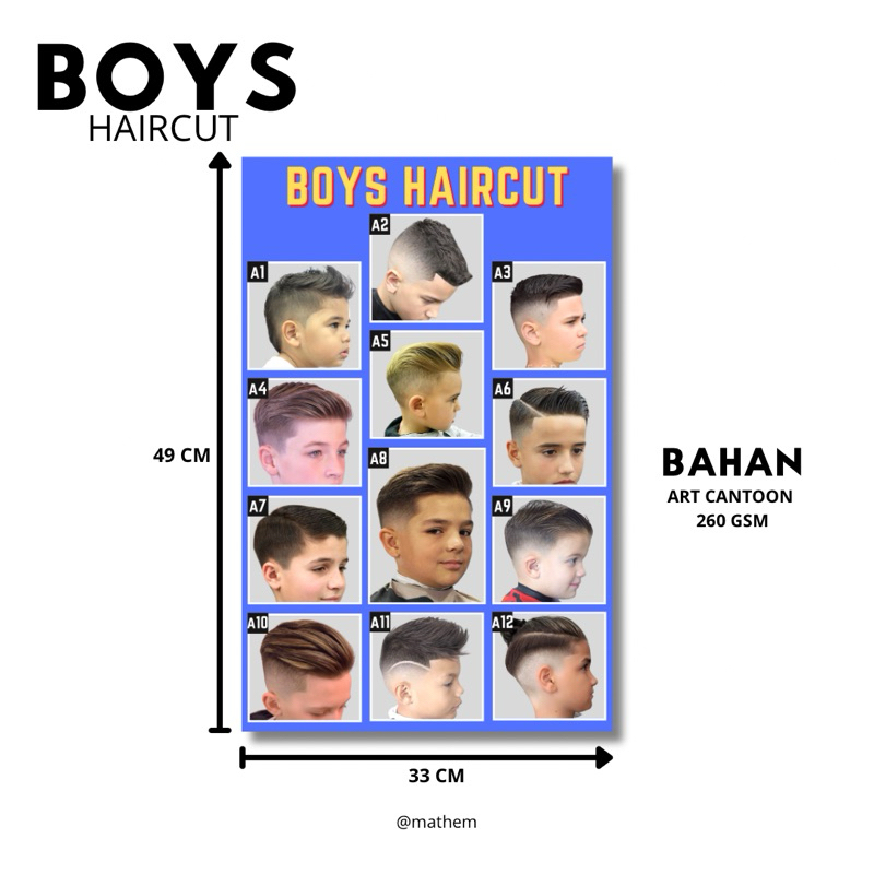 Poster Pangkas Rambut Model Anak-Anak / Poster Pangkas Rambut / Poster Barbershop / Poster Model Ram