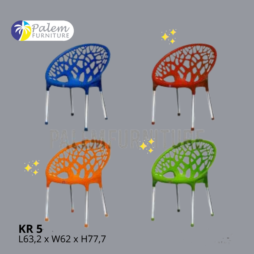 Kursi santai plastik tebal twinpan kaki stenlis