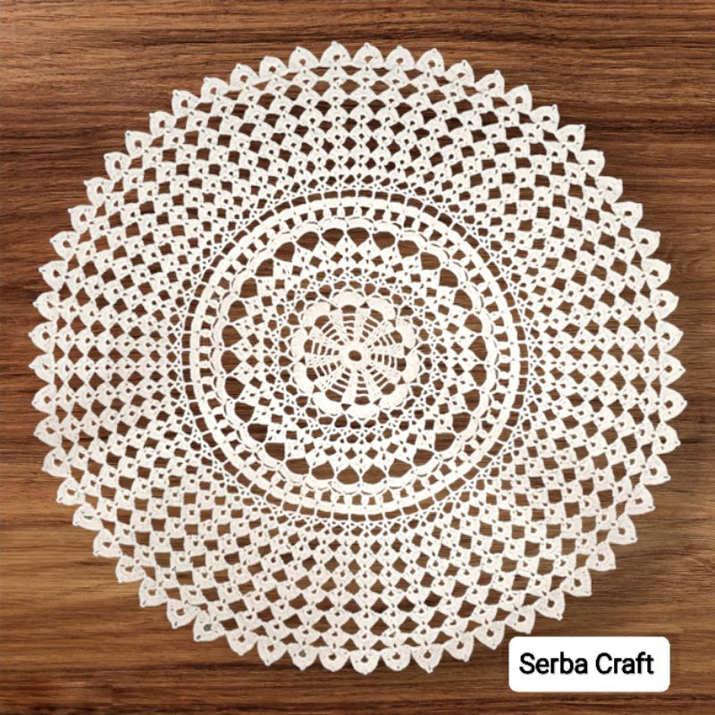 Taplak Meja Rajut Bulat Besar