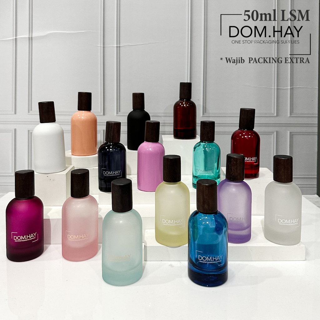 50ml LSM Wood Tua Botol Parfum Semi Press Kaca Parfume Minyak Wangi Fragrance