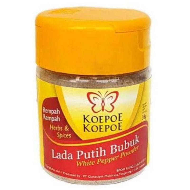 

Lada putih bubuk 38gr koepoe merica bubuk kupu kupu