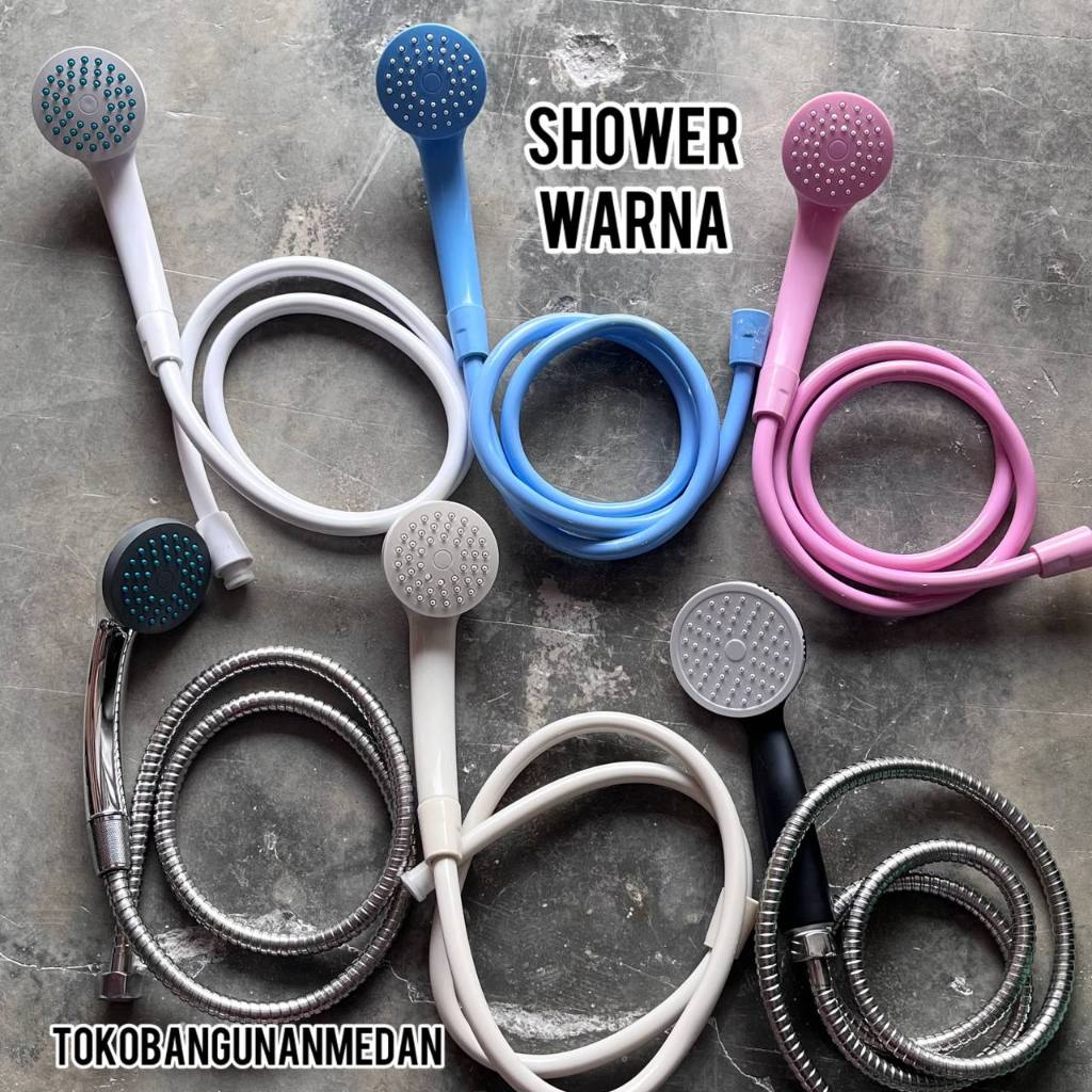 Hand shower mandi warna warni 1/2 inch - Mini plastik PVC ABS