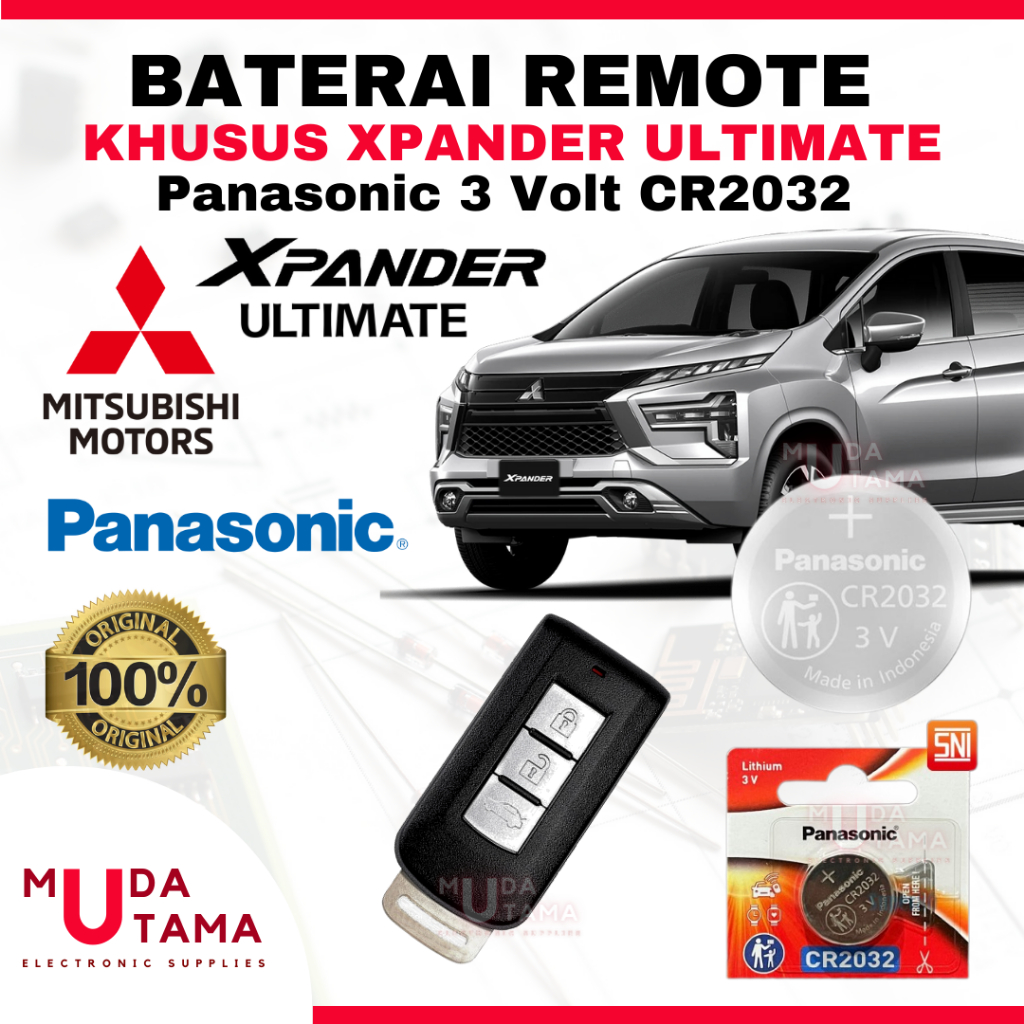 Baterai Remote MITSUBISHI XPANDER ULTIMATE - ORIGINAL PANASONIC CR2032 | Battery Remote MITSUBISHI X