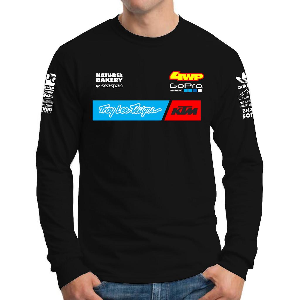 Kaos Ktm gopro tld Lengan Panjang Pria Wanita Premium Katun Combed 30s Ujung Lengan Pakai Rib Karet