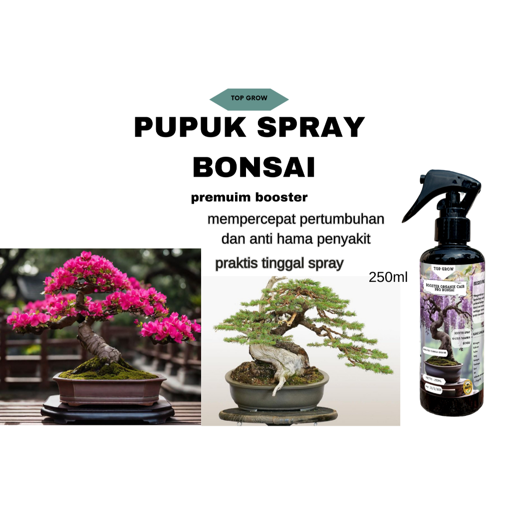 Pupuk Booster Semprot Bonsai 250ml Pemacu Pembungaan Daun Tunas dengan ZPT untuk Bonsai Bugenvil dan