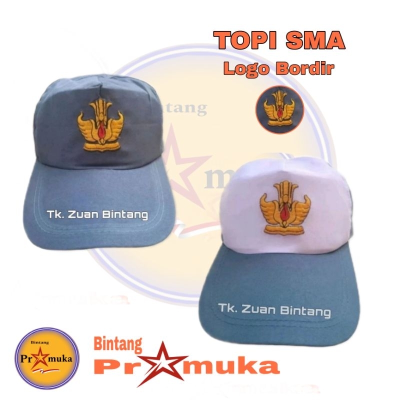TOPI SMA ABU ABU / TOPI SMA ABU ABU PUTIH / DASI SMA