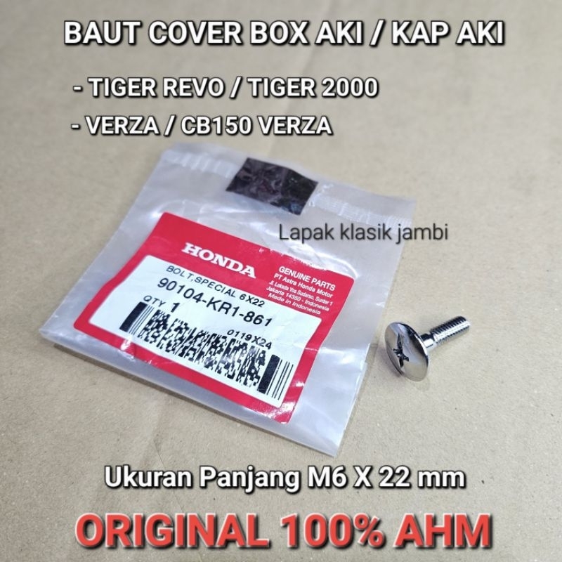 Baut Cover Box Aki Kap Aki TIGER REVO TIGER 2000 VERZA CB150 Verza Original AHM Bolt Special 6x22 ko