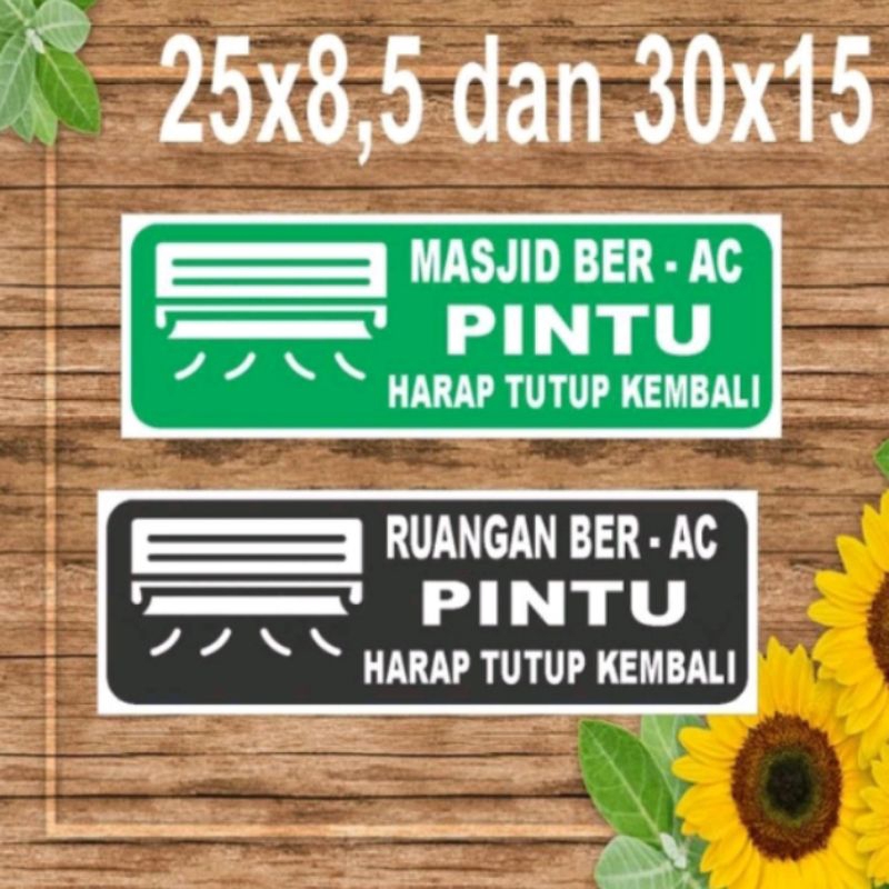 STIKER RUANGAN BER AC PINTU HARAP DITUTUP KEMBALI Masjid ber AC Mushola ber Ac