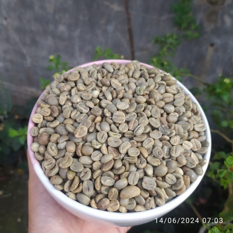 

1 Kg GRADE 1 Arabica Gunung Kawi NATURAL Biji Kopi Mentah / Green Bean AMJ FARM