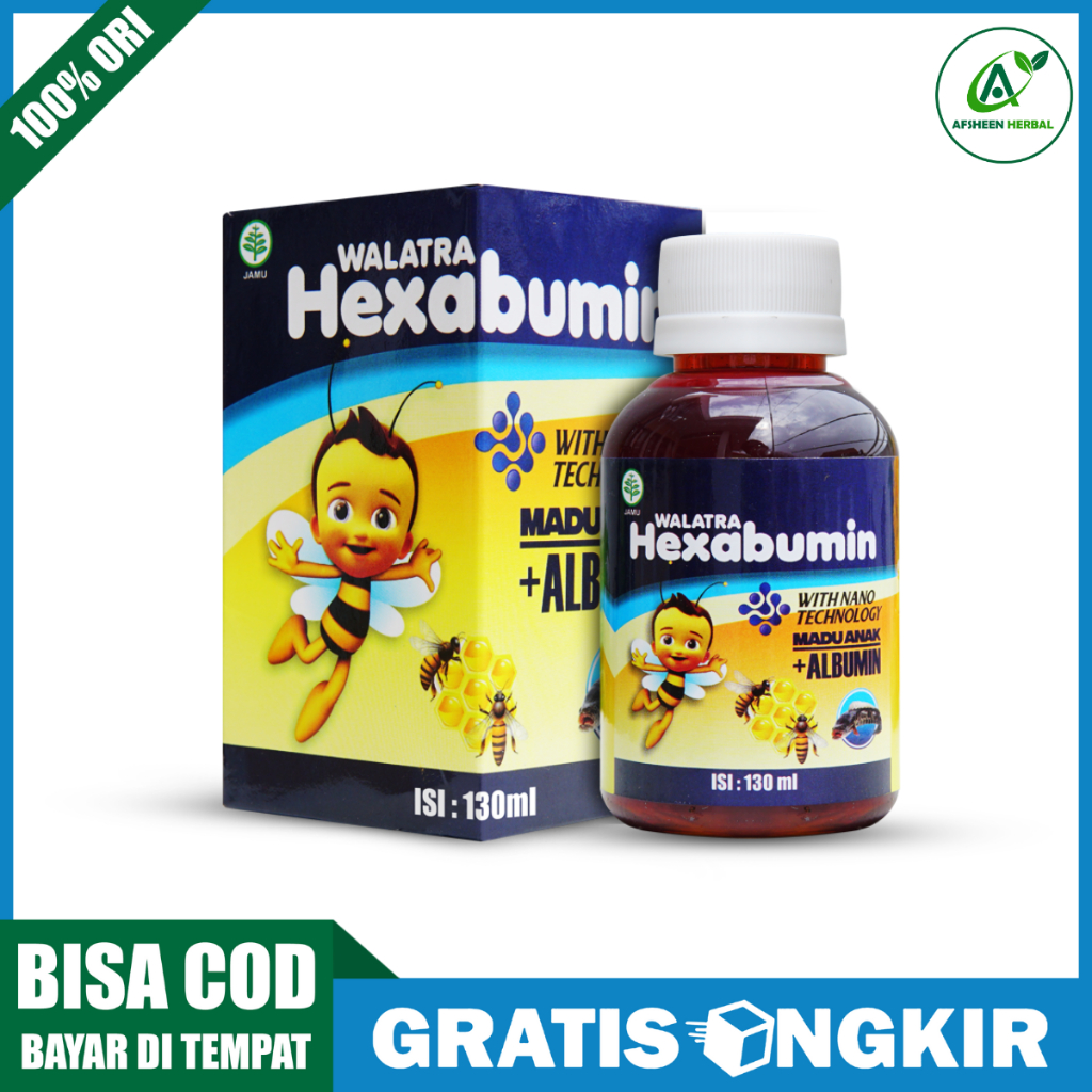 Obat Sariawan - Panas Dalam Pada Anak - Radang Tenggorokan - Hexabumin Madu + Albumin 100% Original