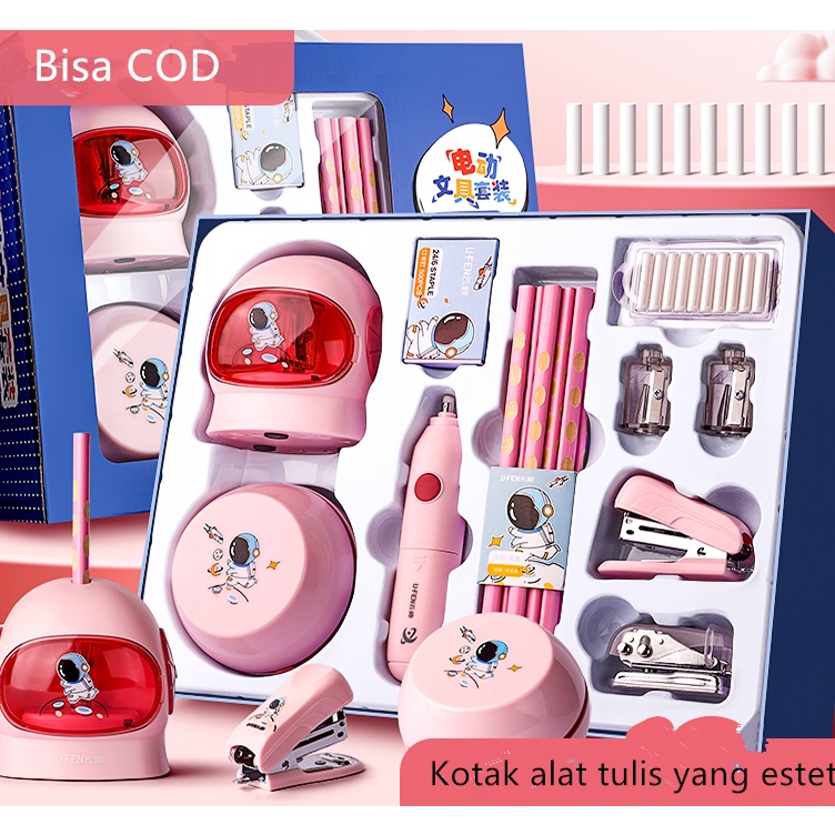 

Restok Lagi Electric Stationery Set Set Alat Tulis Elektrik Rautan Penghapus Vacuum Pensil 11 In 1