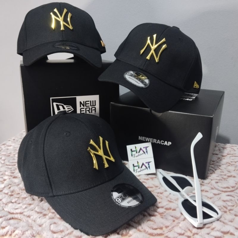 Topi Baseball Impot New Era NY plat besi gold