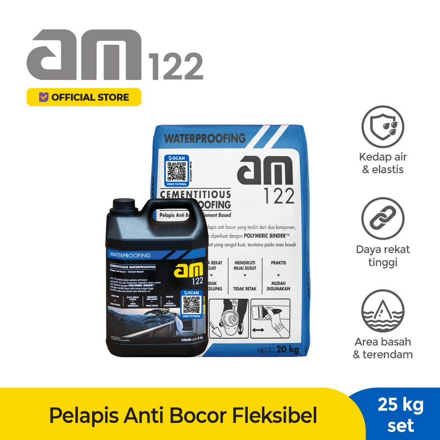 AM 122 Semen Pelapis Anti Bocor PELAPIS ANTI BOCOR AREA BASAH & TERENDAM Pelapis Anti Bocor 1 Set 25