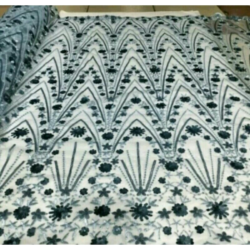 kain tile Bordir spanggel tile sequin payet premium